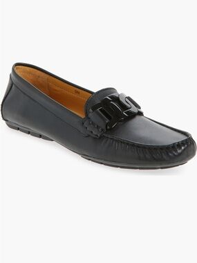 Van Eli Aiker Black Leather Driving Loafer Moccasins 11 W